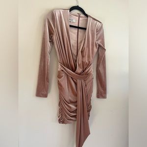 House of CB Farrah Long Sleeve Velvet Dress
